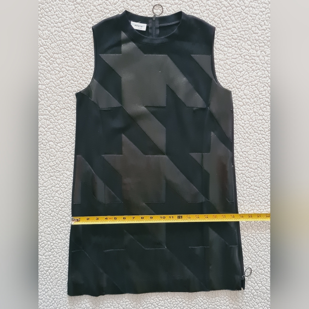 AKRIS PUNTO Sleeveless Houndstooth Patchwork Mini Dress Black US 4 Org $1,250 - Picture 11 of 12
